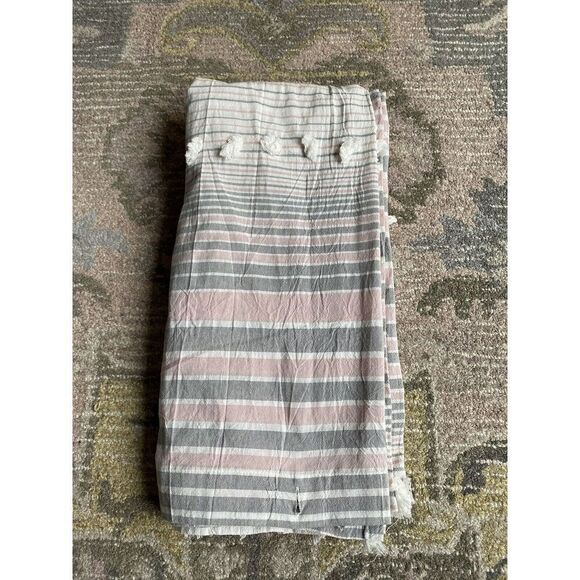 Urban Habitat Blocked Striped Tassel Shower Curtain - Picture 2 of 5